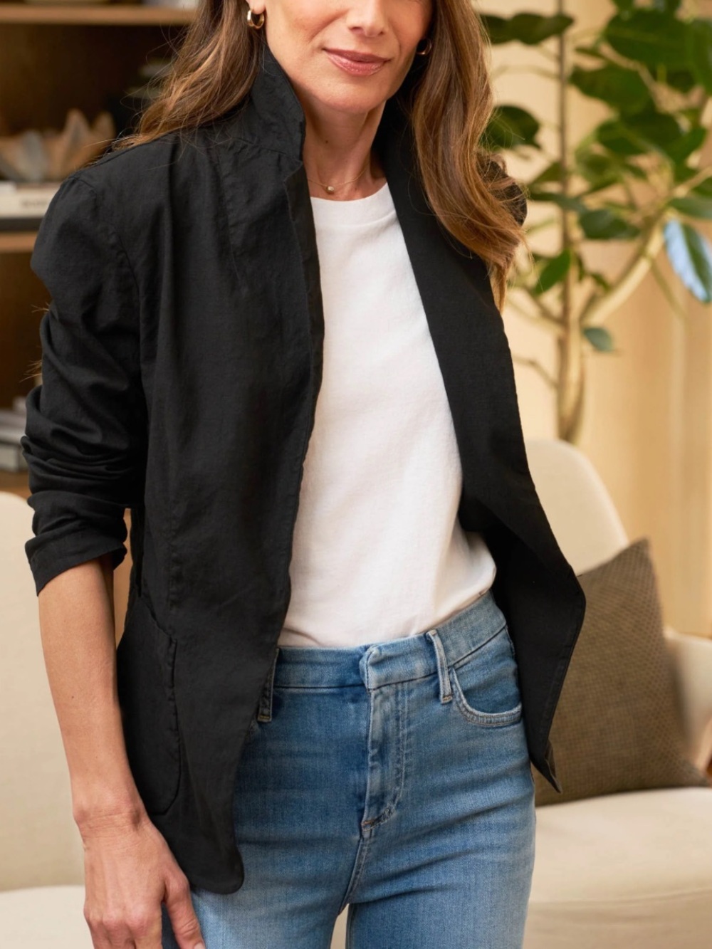 Frank & Eileen Dublin Cotton Linen Tailored Blazer XS